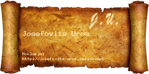 Josefovits Uros névjegykártya